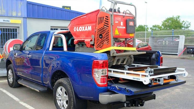 Verladesystem mit mini-Dumper oder Notstromaggregat