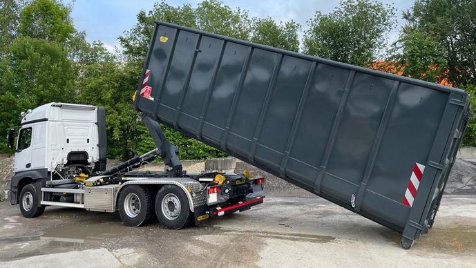 MB Arocs mit Paldinger PH T20a Abrollkipper